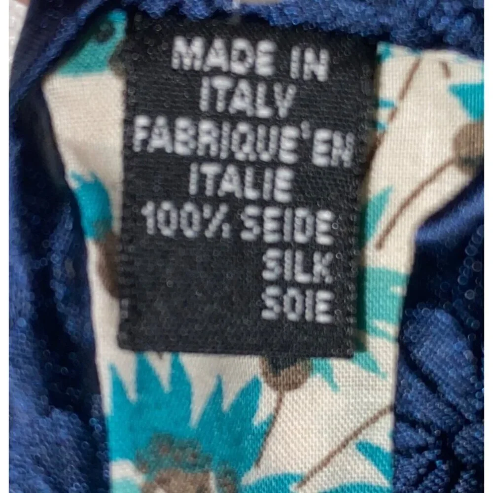 Paul Smith Men's Floral Jacquard Silk Tie Blue With Floral Lining Made In Italy